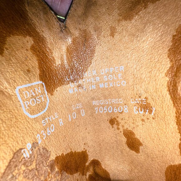 Dan Post Black Ostrich Leg Cowboy Boots in Men's Size 10D - Picture 9 of 10